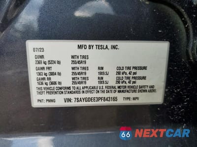 Zdjęcie 14 z 14 samochodu: 2023 TESLA MODEL Y VIN:7SAYGDEE3PF843165 - miniatura
