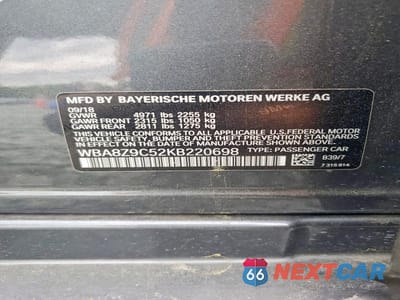Zdjęcie 12 z 12 samochodu: 2019 BMW 330XI GT VIN:WBA8Z9C52KB220698 - miniatura