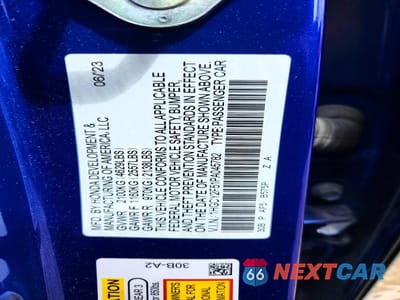 Zdjęcie 12 z 12 samochodu: 2023 HONDA ACCORD HYBRID SPORT VIN:1HGCY2F51PA045782 - miniatura