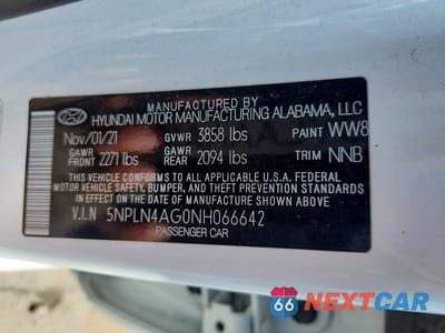 Zdjęcie 13 z 13 samochodu: 2022 HYUNDAI ELANTRA SEL VIN:5NPLN4AG0NH066642 - miniatura