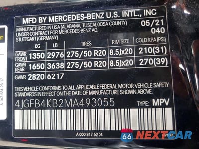 Zdjęcie 13 z 13 samochodu: 2021 MERCEDES-BENZ GLE 350 4MATIC VIN:4JGFB4KB2MA493055 - miniatura