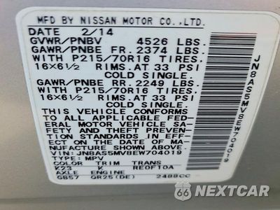 Zdjęcie 13 z 13 samochodu: 2014 NISSAN ROGUE SELECT S VIN:JN8AS5MV8EW704019 - miniatura