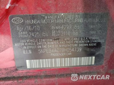 Zdjęcie 12 z 12 samochodu: 2011 HYUNDAI SONATA GLS VIN:5NPEB4AC7BH054739 - miniatura