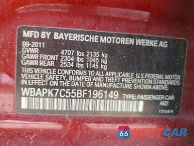 Zdjęcie 12 z 12 samochodu: 2011 BMW 328 XI VIN:WBAPK7C55BF196149 - miniatura