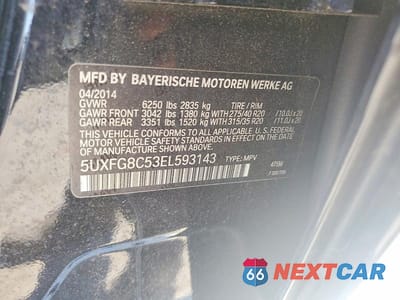 Zdjęcie 13 z 13 samochodu: 2014 BMW X6 XDRIVE50I VIN:5UXFG8C53EL593143 - miniatura