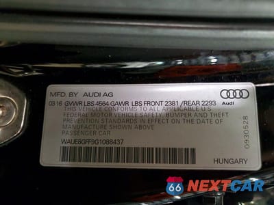 Zdjęcie 12 z 12 samochodu: 2016 AUDI A3 PREMIUM PLUS VIN:WAUE8GFF9G1088437 - miniatura