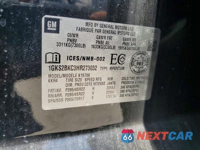 Zdjęcie 13 z 13 samochodu: 2017 GMC YUKON SLT VIN:1GKS2BKC3HR273032 - miniatura