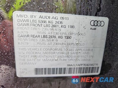 Zdjęcie 13 z 13 samochodu: 2014 AUDI Q5 PREMIUM PLUS VIN:WA1LFAFP7EA038276 - miniatura