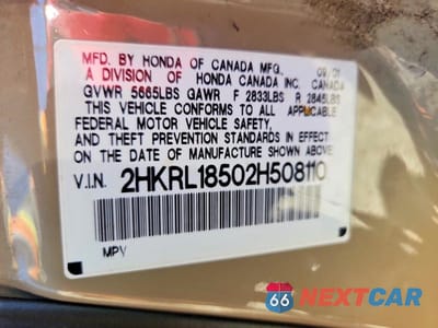 Zdjęcie 13 z 13 samochodu: 2002 HONDA ODYSSEY LX VIN:2HKRL18502H508110 - miniatura