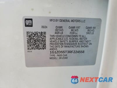 Zdjęcie 12 z 12 samochodu: 2024 CHEVROLET MALIBU LT VIN:1G1ZD5ST3RF224558 - miniatura