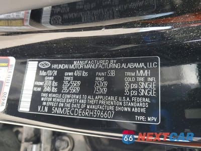 Zdjęcie 13 z 13 samochodu: 2024 HYUNDAI TUCSON LIMITED VIN:5NMJECDE6RH396607 - miniatura