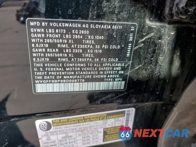 Zdjęcie 12 z 12 samochodu: 2011 VOLKSWAGEN TOUAREG V6 VIN:WVGFF9BP9BD006779 - miniatura