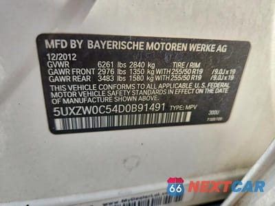 Zdjęcie 12 z 12 samochodu: 2013 BMW X5 XDRIVE35D VIN:5UXZW0C54D0B91491 - miniatura