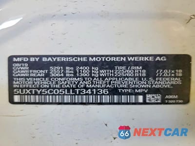 Zdjęcie 13 z 13 samochodu: 2020 BMW X3 XDRIVE30I VIN:5UXTY5C05LLT34136 - miniatura