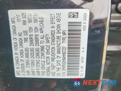 Zdjęcie 12 z 12 samochodu: 2017 HONDA CR-V EXL VIN:2HKRW2H84HH607237 - miniatura