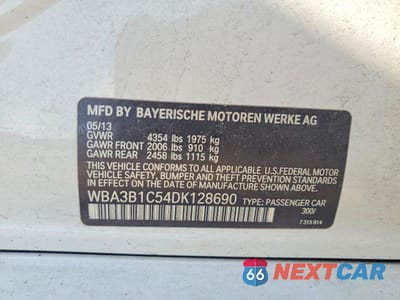 Zdjęcie 12 z 12 samochodu: 2013 BMW 320 I VIN:WBA3B1C54DK128690 - miniatura
