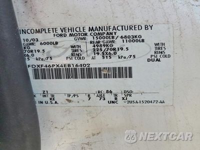 Zdjęcie 12 z 12 samochodu: 2004 FORD F450 SUPER DUTY VIN:1FDXF46PX4EB16402 - miniatura