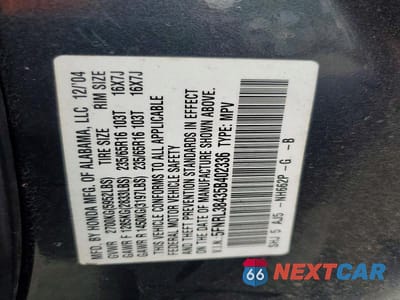 Zdjęcie 13 z 13 samochodu: 2005 HONDA ODYSSEY EX VIN:5FNRL38435B402336 - miniatura