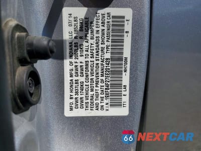 Zdjęcie 12 z 12 samochodu: 2014 HONDA CIVIC HYBRID VIN:19XFB4F27EE201428 - miniatura