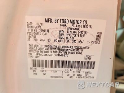 Zdjęcie 12 z 12 samochodu: 2011 FORD ESCAPE HYBRID VIN:1FMCU5K33BKB48877 - miniatura