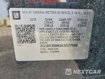 Zdjęcie 12 z 12 samochodu: 2019 CHEVROLET CRUZE LS VIN:3G1BC6SM1KS577658 - miniatura