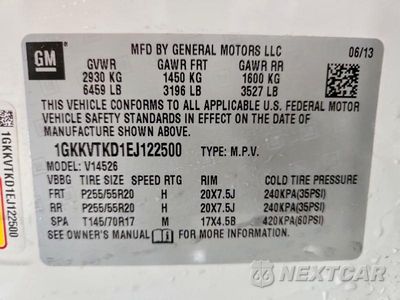 Zdjęcie 13 z 13 samochodu: 2014 GMC ACADIA DENALI VIN:1GKKVTKD1EJ122500 - miniatura