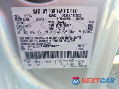 Zdjęcie 13 z 13 samochodu: 2006 FORD F250 SUPER DUTY VIN:1FTSX21P16ED30267 - miniatura