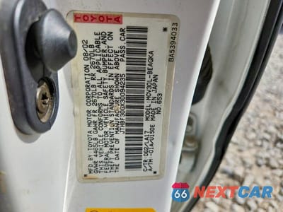 Zdjęcie 12 z 12 samochodu: 2003 LEXUS ES 300 BASE VIN:JTHBF30GX30094235 - miniatura