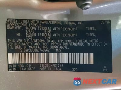 Zdjęcie 13 z 13 samochodu: 2016 TOYOTA SIENNA XLE PREMIUM 8-PASSENGER VIN:5TDYK3DC0GS749262 - miniatura