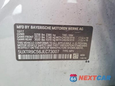 Zdjęcie 13 z 13 samochodu: 2018 BMW X3 XDRIVE30I VIN:5UXTR9C56JLC73007 - miniatura