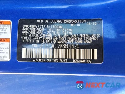 Zdjęcie 12 z 12 samochodu: 2019 SUBARU BRZ LIMITED VIN:JF1ZCAC12K8601624 - miniatura
