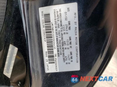 Zdjęcie 12 z 12 samochodu: 2002 MAZDA MX-5 MIATA BASE VIN:JM1NB353220226435 - miniatura
