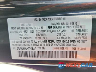 Zdjęcie 13 z 13 samochodu: 2024 MAZDA CX-90 PREMIUM VIN:JM3KKDHA5R1149574 - miniatura