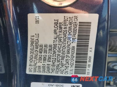 Zdjęcie 12 z 12 samochodu: 2023 HONDA ACCORD HYBRID EXL VIN:1HGCY2F62PA063684 - miniatura