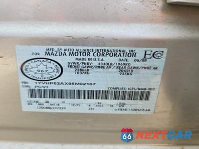 Zdjęcie 12 z 12 samochodu: 2009 MAZDA 6 I VIN:1YVHP82AX95M02167 - miniatura