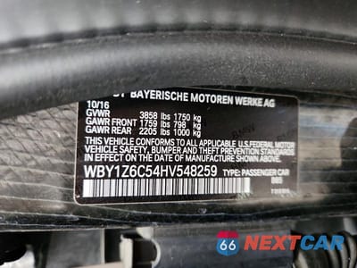 Zdjęcie 12 z 12 samochodu: 2017 BMW I3 BEV VIN:WBY1Z6C54HV548259 - miniatura
