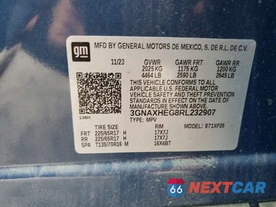 Zdjęcie 13 z 13 samochodu: 2024 CHEVROLET EQUINOX LS VIN:3GNAXHEG8RL232907 - miniatura