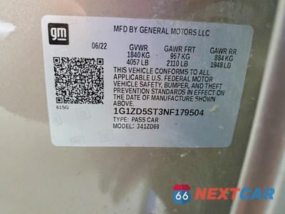 Zdjęcie 12 z 12 samochodu: 2022 CHEVROLET MALIBU LT VIN:1G1ZD5ST3NF179504 - miniatura