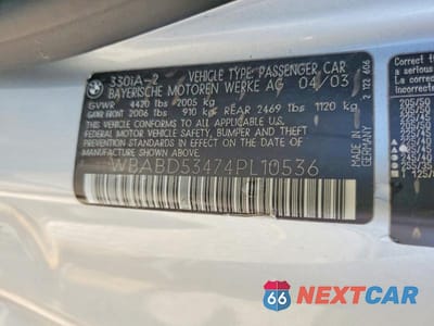 Zdjęcie 12 z 12 samochodu: 2004 BMW 330 CI VIN:WBABD53474PL10536 - miniatura