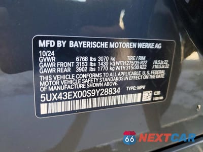 Zdjęcie 13 z 13 samochodu: 2025 BMW X6 M60I VIN:5UX43EX00S9Y28834 - miniatura