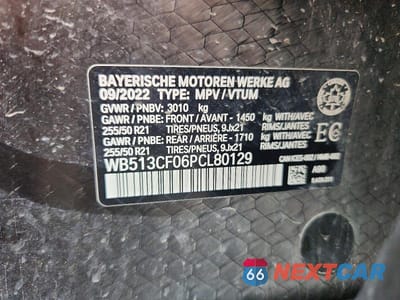 Zdjęcie 12 z 12 samochodu: 2023 BMW IX XDRIVE40 VIN:WB513CF06PCL80129 - miniatura