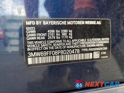 Zdjęcie 12 z 12 samochodu: 2023 BMW 330I VIN:3MW69FF08P8D20478 - miniatura