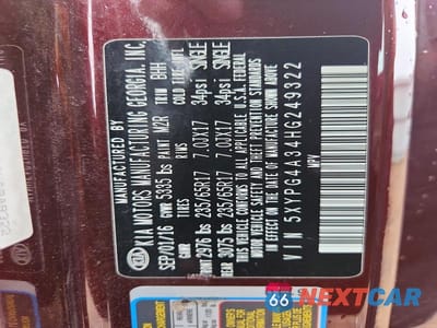 Zdjęcie 14 z 14 samochodu: 2017 KIA SORENTO LX VIN:5XYPG4A34HG249322 - miniatura