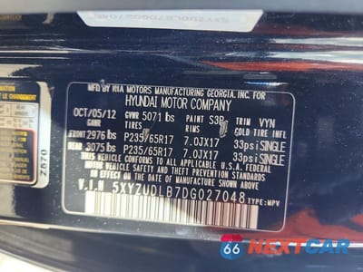 Zdjęcie 13 z 13 samochodu: 2013 HYUNDAI SANTA FE SPORT 2.4L VIN:5XYZUDLB7DG027048 - miniatura