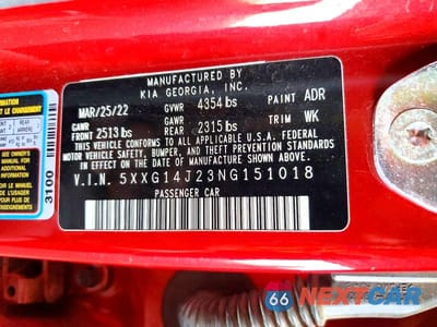 Zdjęcie 13 z 13 samochodu: 2022 KIA K5 LXS VIN:5XXG14J23NG151018 - miniatura