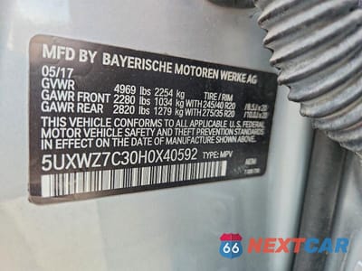 Zdjęcie 12 z 12 samochodu: 2017 BMW X3 SDRIVE28I VIN:5UXWZ7C30H0X40592 - miniatura