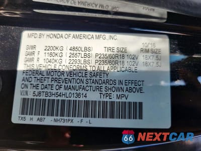 Zdjęcie 13 z 13 samochodu: 2017 ACURA RDX TECHNOLOGY VIN:5J8TB3H54HL013614 - miniatura
