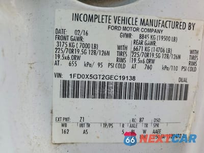 Zdjęcie 13 z 13 samochodu: 2016 FORD F550 SUPER DUTY VIN:1FD0X5GT2GEC19138 - miniatura