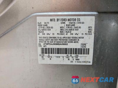 Zdjęcie 13 z 13 samochodu: 2021 FORD EDGE SEL VIN:2FMPK4J90MBA09682 - miniatura