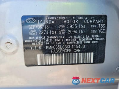 Zdjęcie 13 z 13 samochodu: 2019 HYUNDAI IONIQ BLUE VIN:KMHC65LC3KU115438 - miniatura